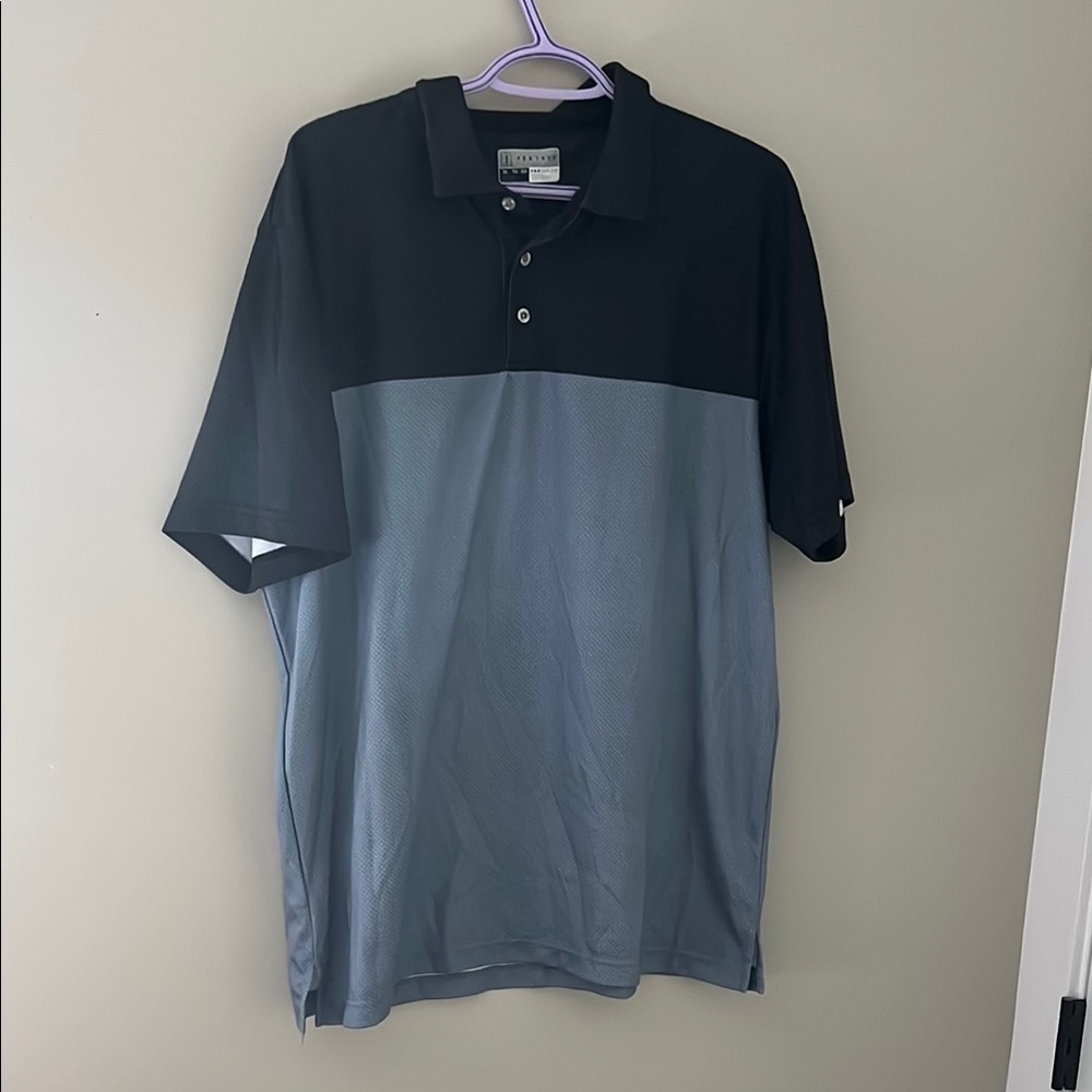 PGA Tour Pro Series Athletic Fit Golf Polo Shirt Blue Black XL